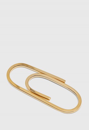 Paul Stuart Square Wire Money Clip Gold | NZ_PAUL72247