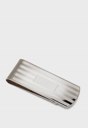 Paul Stuart Sterling SIlver Engine Turned Money Clip Silver | NZ_PAUL52024