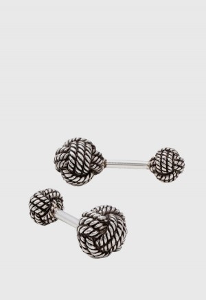 Paul Stuart Sterling Silver Rope Ball Cufflinks Silver | NZ_PAUL94202