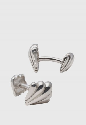 Paul Stuart Sterling Silver Shell Cufflinks Silver | NZ_PAUL76306
