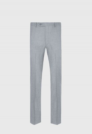 Paul Stuart Super 120 Wool Flannel James Light Grey | NZ_PAUL93230