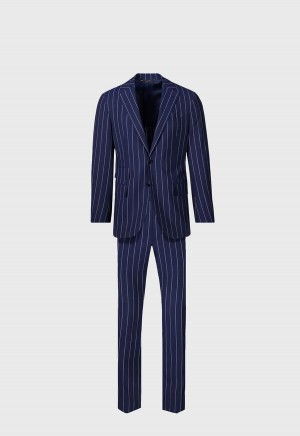 Paul Stuart Super 130s Stripe Blue | NZ_PAUL58622