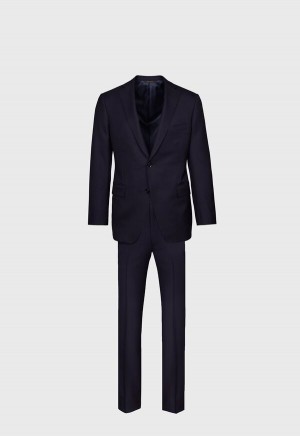 Paul Stuart Super 160s Wool Paul Suit Navy | NZ_PAUL61917