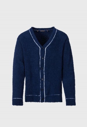 Paul Stuart Terry Cloth Cardigan Navy | NZ_PAUL24933