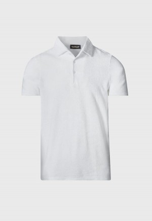 Paul Stuart Terry Cloth Short Sleeve White | NZ_PAUL59479