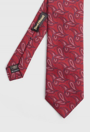 Paul Stuart Tossed Jacquard Paisley Red | NZ_PAUL63848