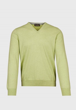 Paul Stuart V-Neck Light Green | NZ_PAUL56818