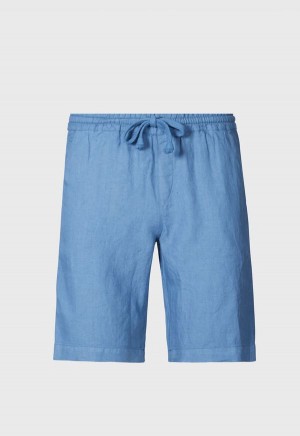 Paul Stuart Washed Linen Bermudas Blue | NZ_PAUL83158