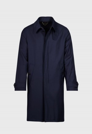 Paul Stuart Water Repellent Wool Coat Navy | NZ_PAUL84788