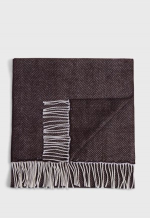 Paul Stuart Wool Chevron Scarf Brown | NZ_PAUL90806