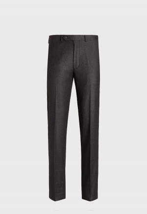 Paul Stuart Wool Flannel Charcoal Grey | NZ_PAUL32947