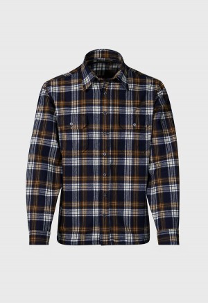 Paul Stuart Wool Plaid Overshirt Black | NZ_PAUL10567