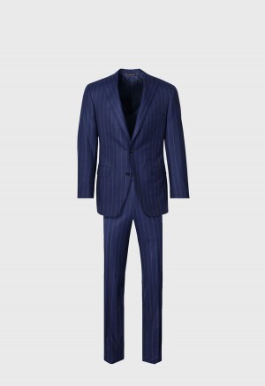 Paul Stuart Wool Stripe Paul Suit Navy | NZ_PAUL11215