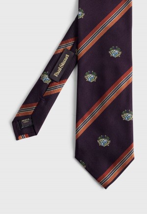 Paul Stuart Woven Silk Club Purple | NZ_PAUL38942