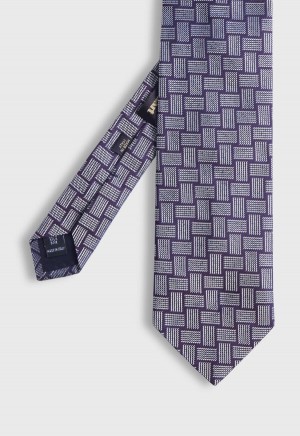 Paul Stuart Woven Silk Deco Purple | NZ_PAUL14235