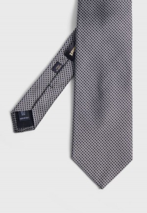 Paul Stuart Woven Silk Micro Deco Black | NZ_PAUL78010