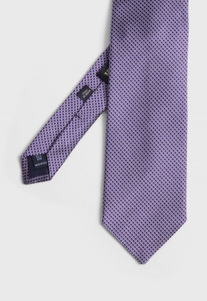 Paul Stuart Woven Silk Micro Deco Purple | NZ_PAUL96399