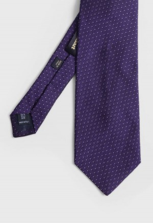 Paul Stuart Woven Silk Micro Pattern Purple | NZ_PAUL74879