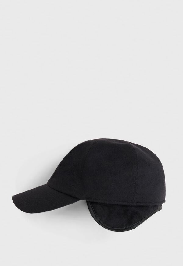 Paul Stuart Baseball Cap with Ear Flaps Black | NZ_PAUL58511