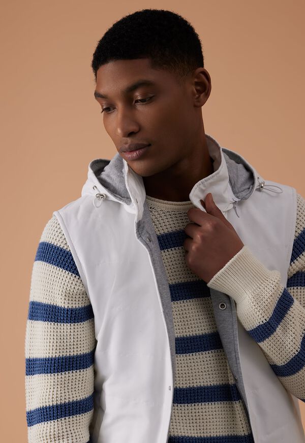 Paul Stuart Belsetta Vest with Removable Hood White | NZ_PAUL34263