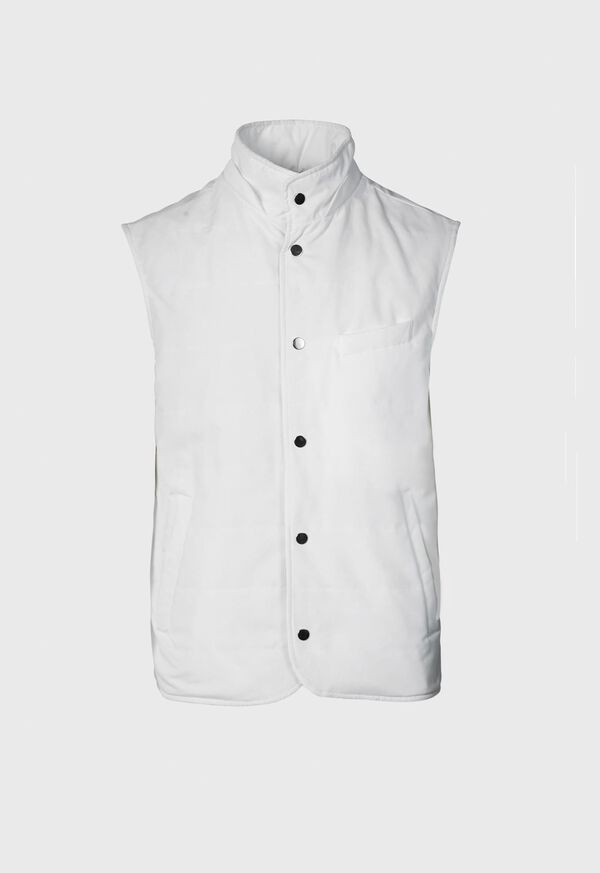 Paul Stuart Belsetta Vest with Removable Hood White | NZ_PAUL34263