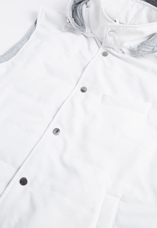 Paul Stuart Belsetta Vest with Removable Hood White | NZ_PAUL34263