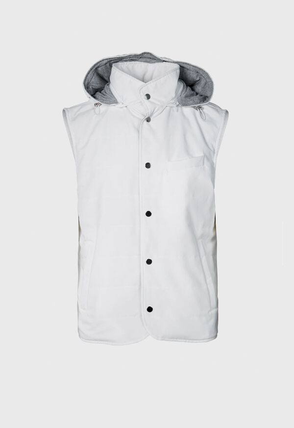 Paul Stuart Belsetta Vest with Removable Hood White | NZ_PAUL34263