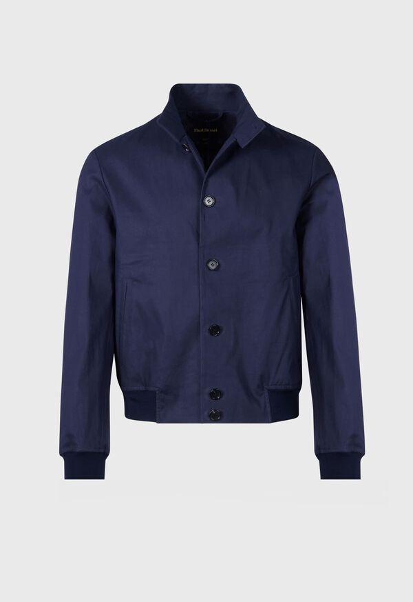 Paul Stuart Bonded Cotton Bomber Jacket Navy | NZ_PAUL12040