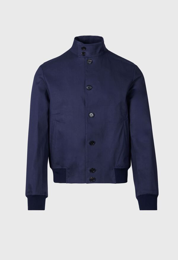 Paul Stuart Bonded Cotton Bomber Jacket Navy | NZ_PAUL12040