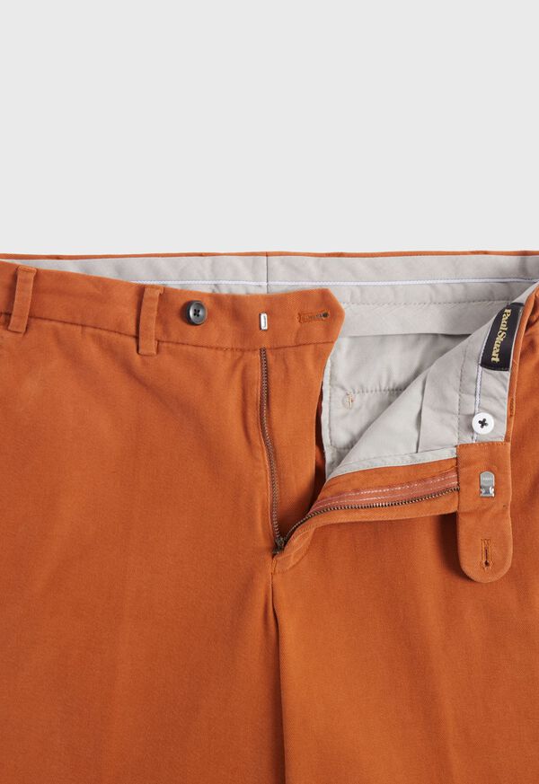 Paul Stuart Brushed Cotton Plain Front Newton Red | NZ_PAUL50866