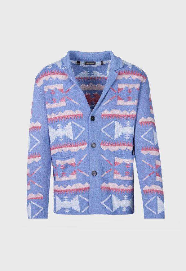 Paul Stuart Button Front Knit Blazer Blue | NZ_PAUL91377