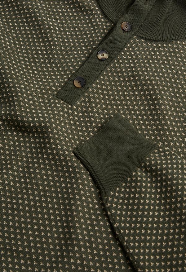 Paul Stuart Button Mock Neck Olive | NZ_PAUL89160