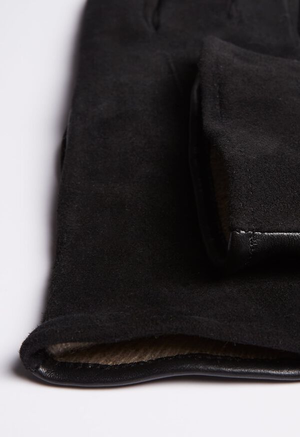 Paul Stuart Capeskin and Suede Touch Screen Glove Black | NZ_PAUL29849