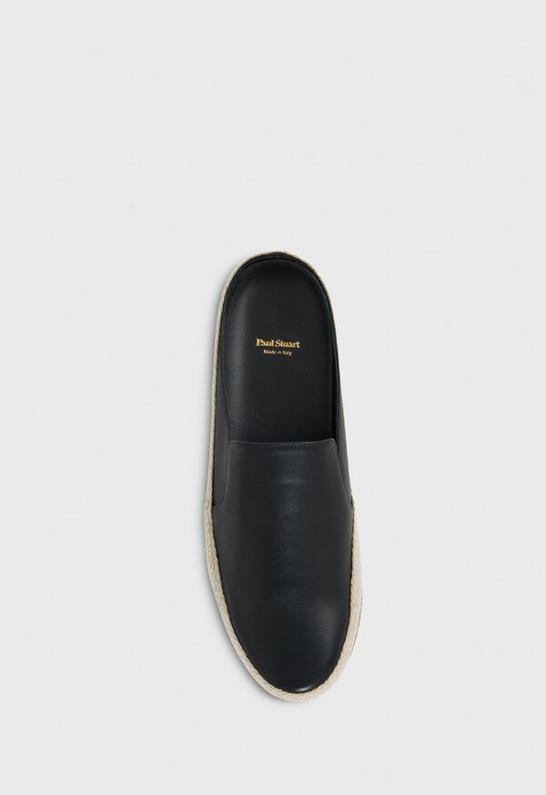 Paul Stuart Caribe Leather Espadrille Black | NZ_PAUL53981