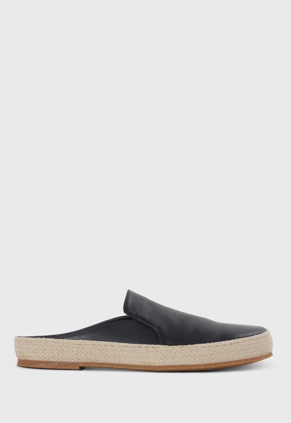 Paul Stuart Caribe Leather Espadrille Black | NZ_PAUL53981