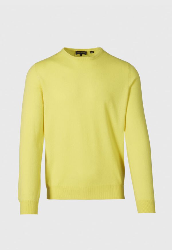 Paul Stuart Cashmere Crewneck Light Yellow | NZ_PAUL44251