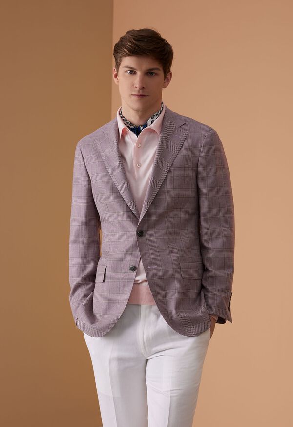 Paul Stuart Cashmere Glen Plaid Purple | NZ_PAUL44273