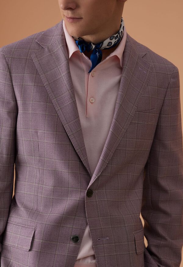 Paul Stuart Cashmere Glen Plaid Purple | NZ_PAUL44273