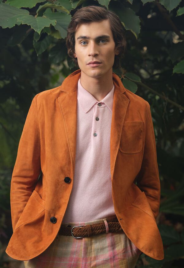 Paul Stuart Cashmere Long Sleeve Polo Light Pink | NZ_PAUL58796