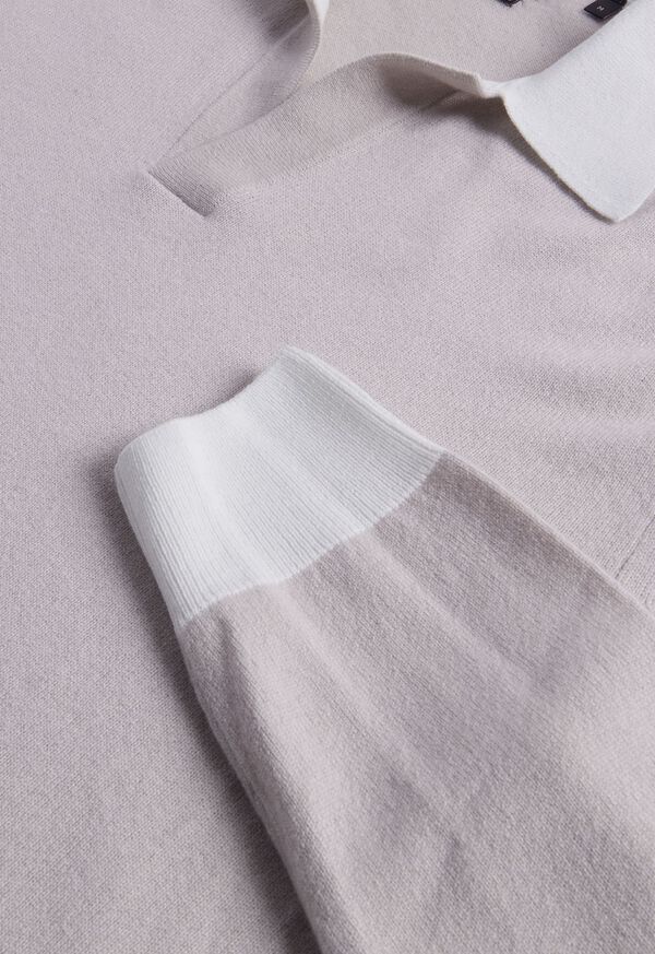 Paul Stuart Cashmere Open Collar Beige | NZ_PAUL11144