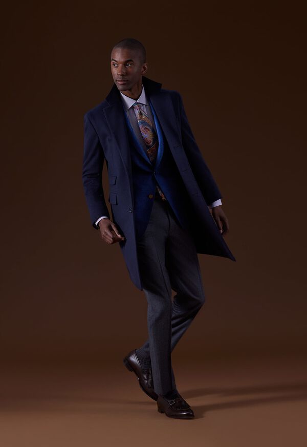 Paul Stuart Cashmere Overcoat Blue | NZ_PAUL87210