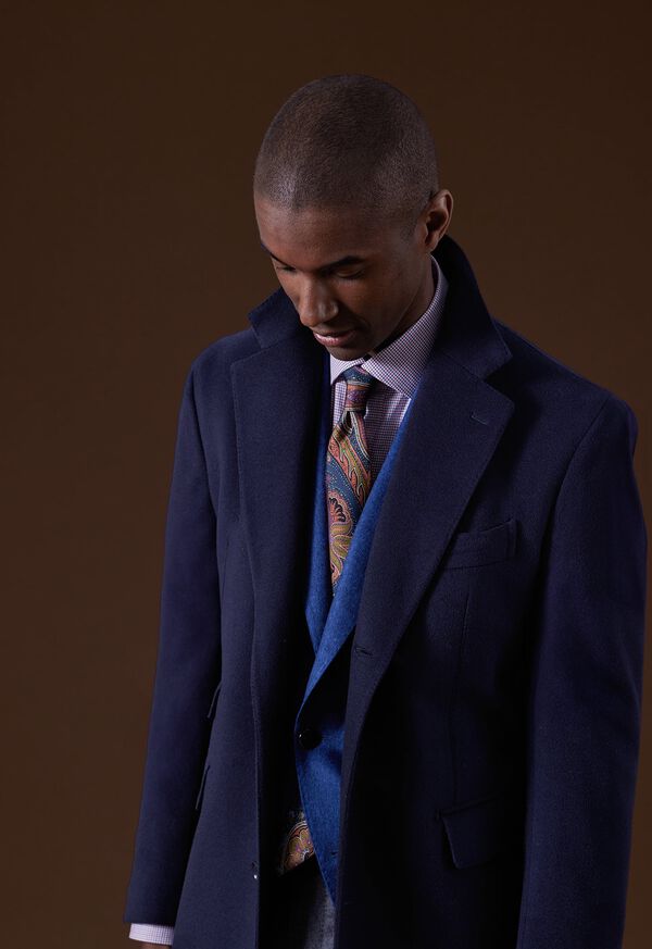 Paul Stuart Cashmere Overcoat Blue | NZ_PAUL87210