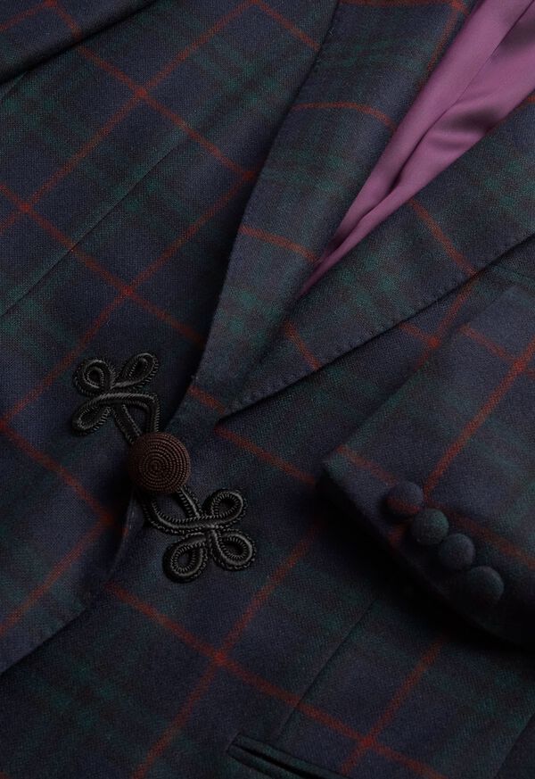 Paul Stuart Cashmere Plaid Dinner Green | NZ_PAUL64205
