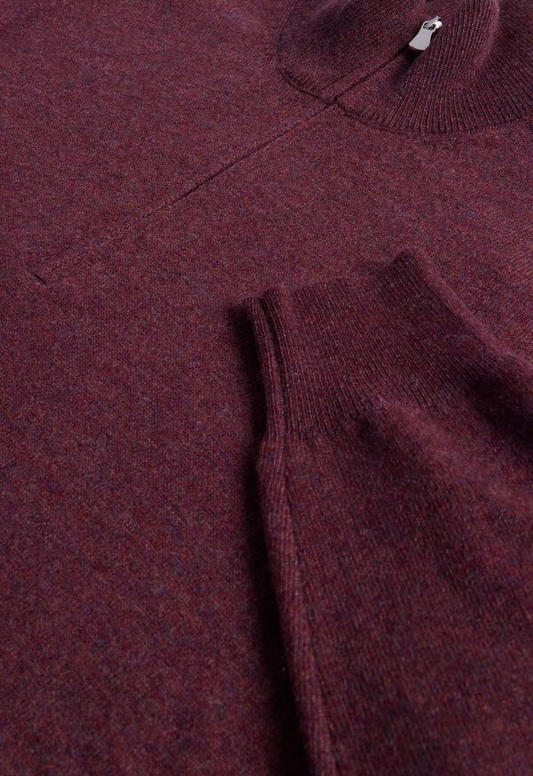 Paul Stuart Cashmere Quarter Zip Pullover Claret | NZ_PAUL29495