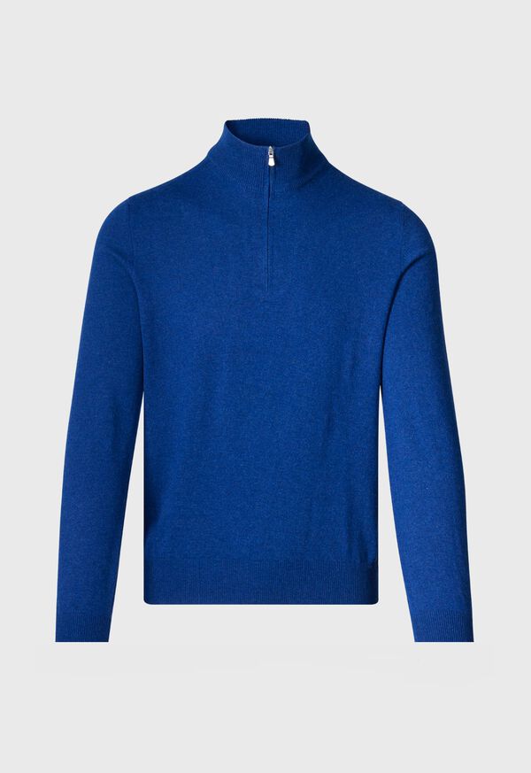 Paul Stuart Cashmere Quarter Zip Pullover Blue | NZ_PAUL99958