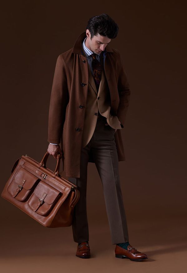 Paul Stuart Cashmere Reversible Coat Navy / Brown | NZ_PAUL75613