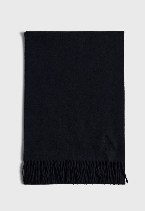Paul Stuart Cashmere Scarf with Fringe Black | NZ_PAUL79206