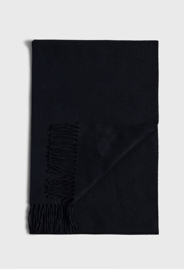 Paul Stuart Cashmere Scarf with Fringe Black | NZ_PAUL79206