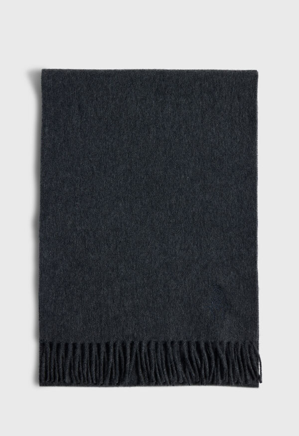 Paul Stuart Cashmere Scarf with Fringe Grey | NZ_PAUL64950