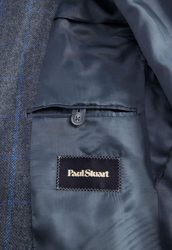 Paul Stuart Cashmere Window Pane Stuart Grey / Blue | NZ_PAUL97878